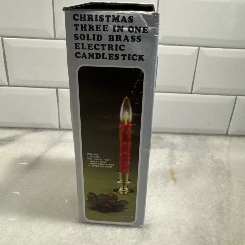 Vintage Brass Electric Candle 3 In 1 Color‎ Change Candle/Window Light